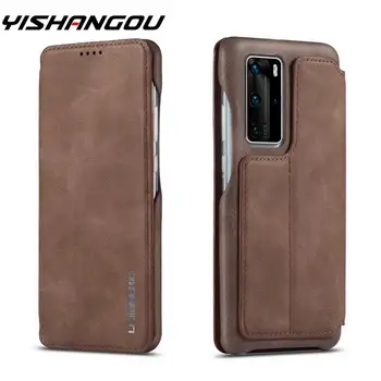 

Retro Leather Flip Case For Huawei P40 Pro P30 P20 Lite Pro Nova 6 SE 7i 3E 4E Wallet Stand Card Slot Book Phone Cover Fundas