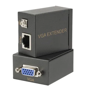 

60m VGA Extender 1x1 Splitter RJ45 cat5e 6 ethernet cable Ethernet Adapter Amplifier support monitor projector HDTV PC VE60