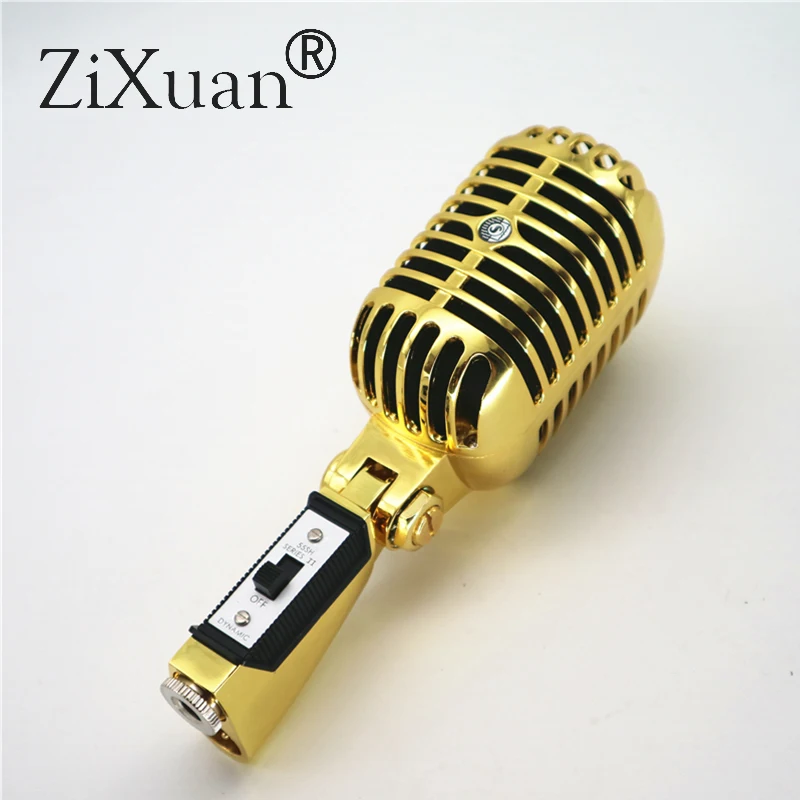 Золотой роскошный Металл 55SH II Профессиональный электродинамический микрофон