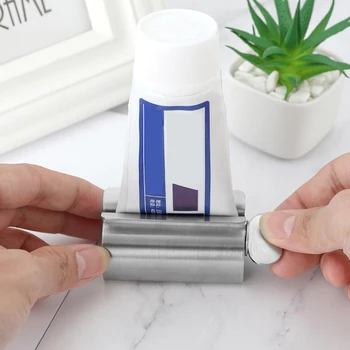 

Stainless Steel Toothpaste Tube Squeezer Seat Holder Stand Metal Toothpaste Squeezer Roller