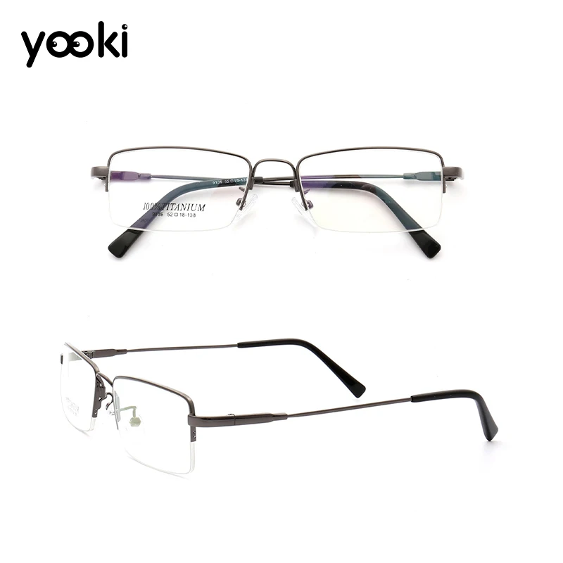 Оправа для очков из чистого титана, Ультралегкая высокоэластичная оправа для очков, оправа для очков, полуоправы для мужчин, EJ028-9139