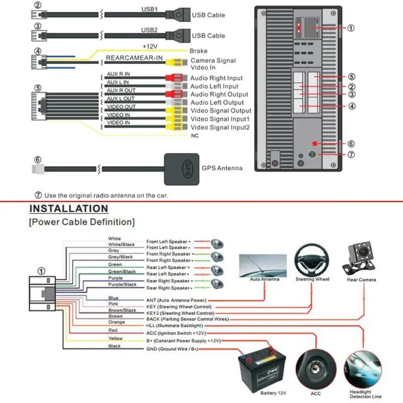 A3 2 DIN Android WiFi gps FM MP5 плеер 7 дюймов RCA аудио выход подключаемый сабвуфер автомобиля в тире стерео Bluetooth