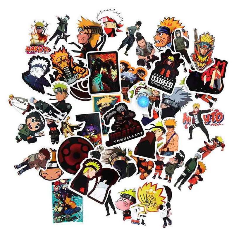50 шт./компл. японское аниме стикеры NARUTO для чемодана багажа ноутбука скейтборд мотоцикл наклейка DIY украшения игрушки