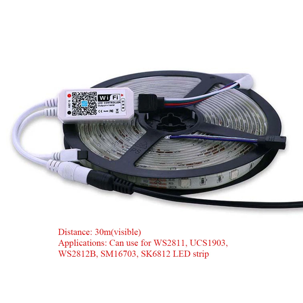 Мини Wi-Fi 12-24 В для дома, для световых лент, затемняющий DIY Pixel WS2811/1903, аксессуары, музыкальный таймер, режим, умный светодиодный контроллер