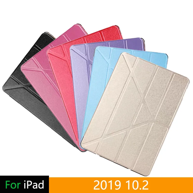 Чехол для iPad 10,2 с откидной подставкой, чехол с функцией автоматического сна/пробуждения, силиконовая Мягкая задняя крышка из искусственной кожи, умный чехол для планшета для iPad 10,2
