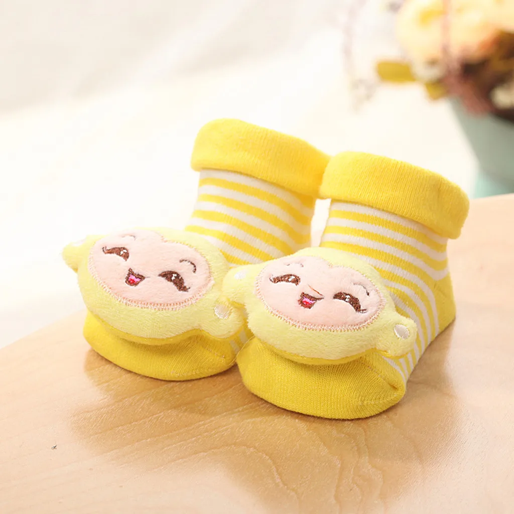 Носки для новорожденных с героями мультфильмов детские Нескользящие теплые носки для маленьких девочек и мальчиков тапочки, обувь, ботинки хлопковые нескользящие мягкие носки Calcetines C800 - Цвет: L