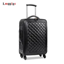 1" 20" 24 дюймов Чехол для дорожного костюма, винтажный багаж на колёсиках из искусственной кожи, Женская тележка, универсальный чехол на колесиках, унисекс багажник