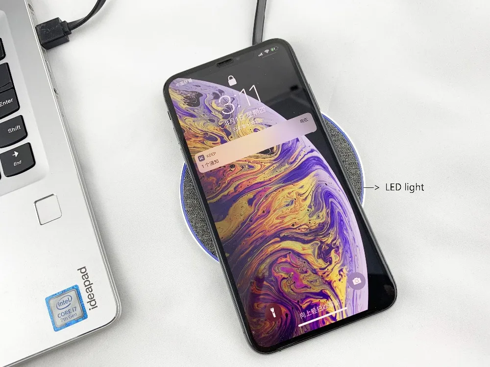 QI Беспроводное быстрое зарядное устройство для XR max 7 p30 pro, умный телефон, защитная зарядная панель, тканевая настольная станция без кабеля, 10 Вт светодиодный