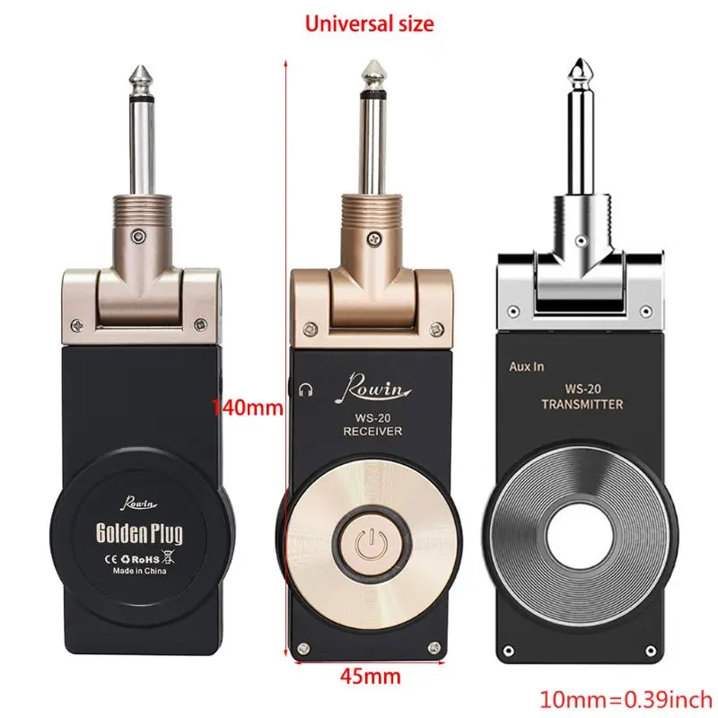 Rowin WS-20 2,4G Беспроводная гитарная система перезаряжаемая литиевая батарея передатчик приемник 30 метров дальность передачи 3 цвета