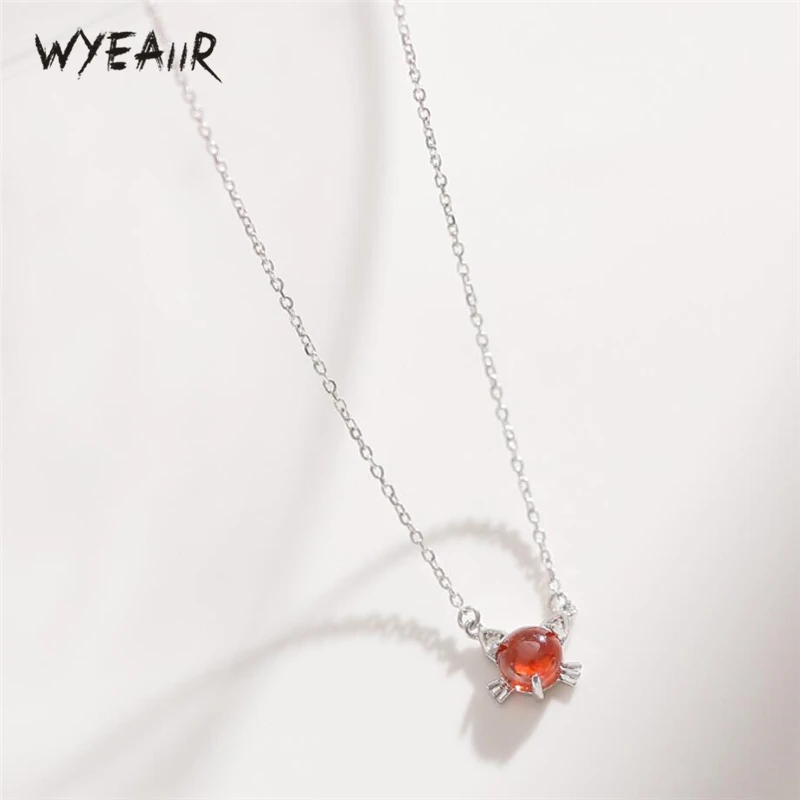 Женское Ожерелье с кошачьими ушками WYEAIIR из красного кристалла | Украшения и
