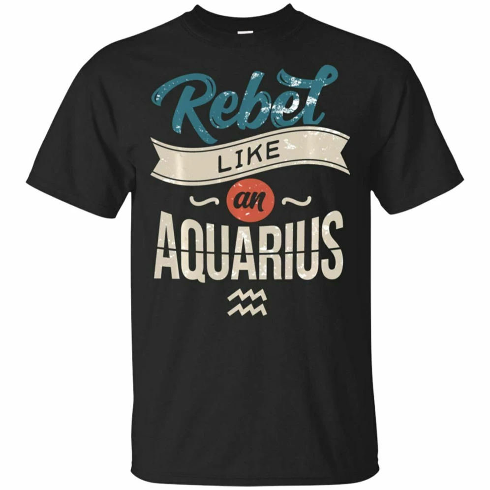 Vintage Aquarius Zodiac Sign Funny Birthday Quote Black Navy T-Shirt S-3Xl Sweatshirt Tee Shirt | Мужская одежда