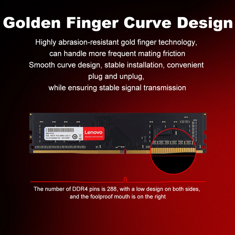Оперативная память Lenovo ddr4 8 ГБ 16 2666 МГц Тип интерфейса 288pin 1 2 в для ПК|Оперативная