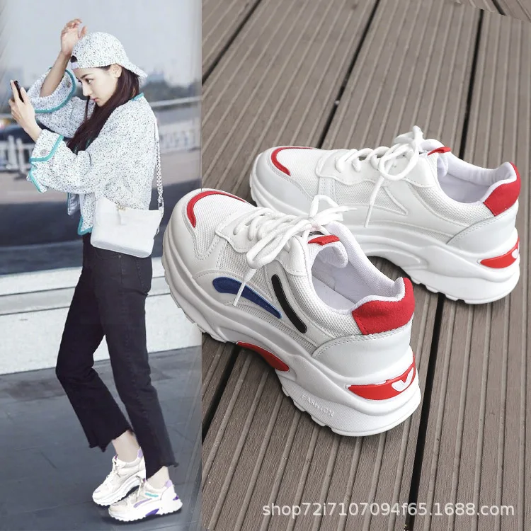 

Fashion 2019 Spring New Style Athletic Shoes Women's Korean-style Versatile INS Running Shoes White Ulzzang Harajuku Dad