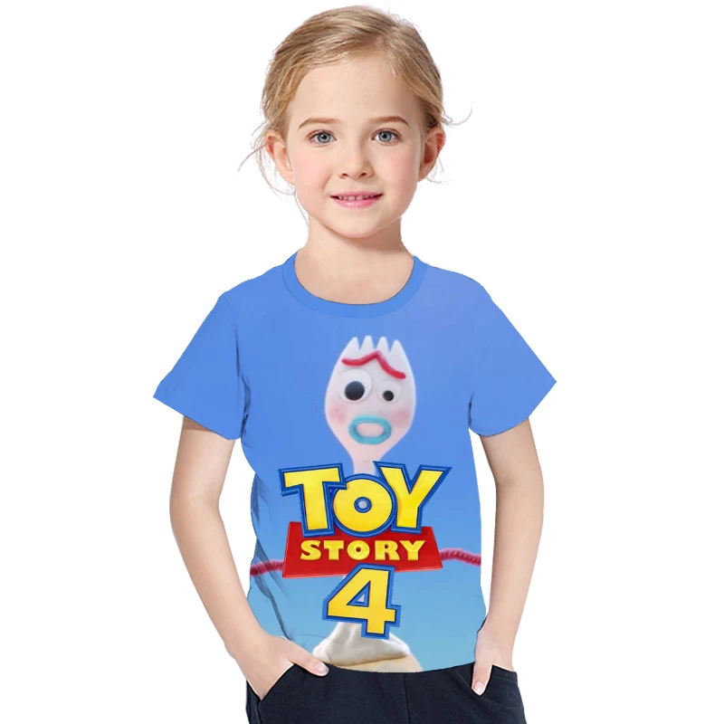 Toy Story/4 футболки, хлопковая футболка с короткими рукавами с принтом «древесный Базз Лайтер», детская одежда с рисунком для мальчиков и девочек - Цвет: Серый