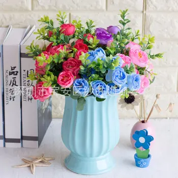 

Indoor Decoration Imitation Flowers 10 Head Spring Tea Rose Rose Decorative Flower Silk Flower Table Living Room Decoration Flow