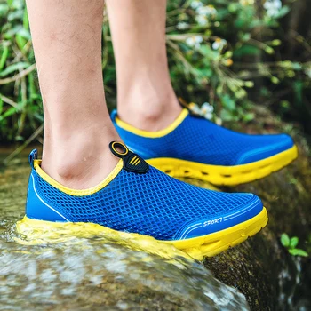 

Summer Men Aqua Shoes Outdoor Breathable Beach Shoes Lightweight Quick-drying Wading Shoes Sport Water Swimming Camping Sneakers