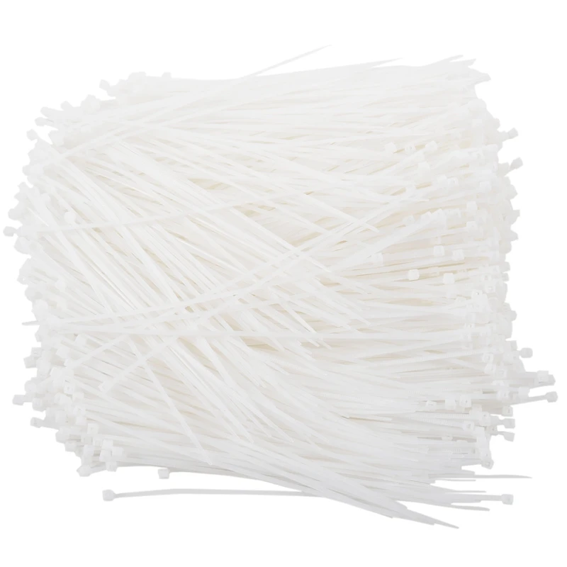 

BEAU- 1000 x Self Locking Cable Nylon Zip Ties Fastener Off White 3mm x 150mm