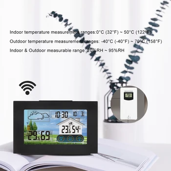 

Hygrometer 4.92inch Multifunctional Indoor Outdoor Temperature Humidity Meter LCD Display Sensor Probe Weather Station