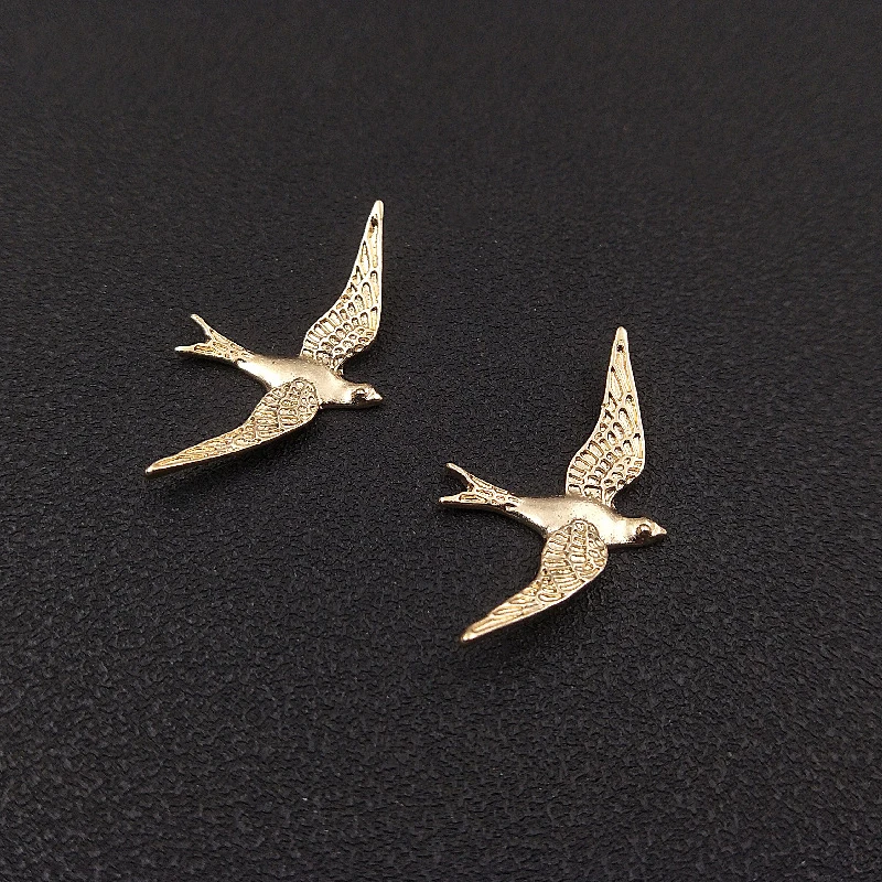 

2021New 100Pcs Swallow Alloy Button for Diy Jewelry Accessories and Handmade Bride Hair or Clothing Bags Shoes Accessoress HZ732