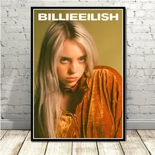 Горячая Billie Eilish музыка поп-звезда плакаты и принты фотографии на стене полотно с рисунком для декорирования домашнего декора куадро