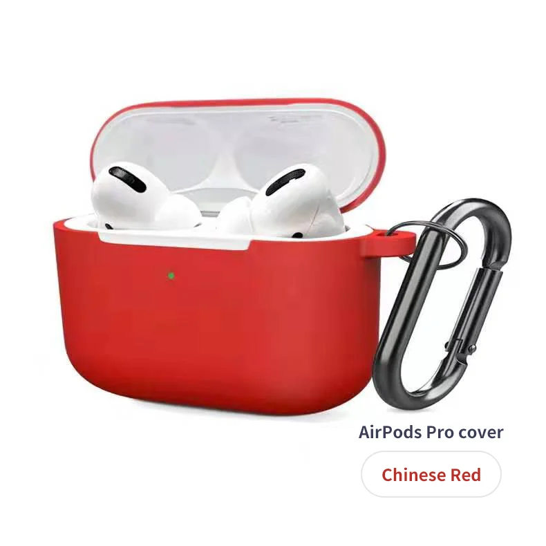 Роскошный милый силиконовый чехол для Airpods Pro Чехол водонепроницаемый беспроводной Bluetooth для apple чехол мягкий чехол для наушников - Цвет: Красный