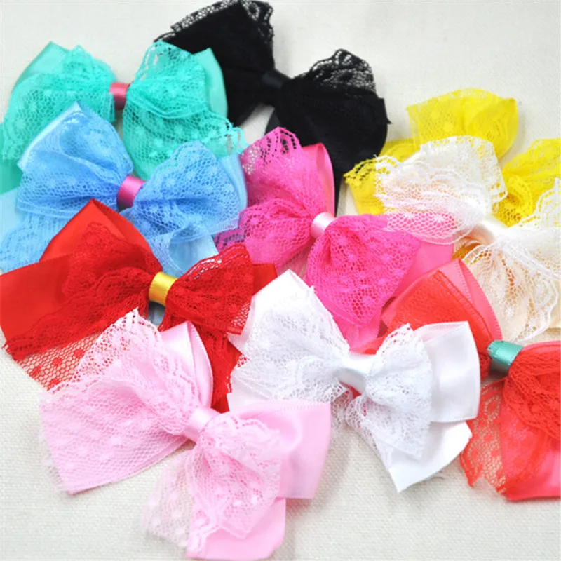 10PC Lace Satin Ribbon Bows Flowers Appliques Wedding Doll Decor Lot B286 | Дом и сад
