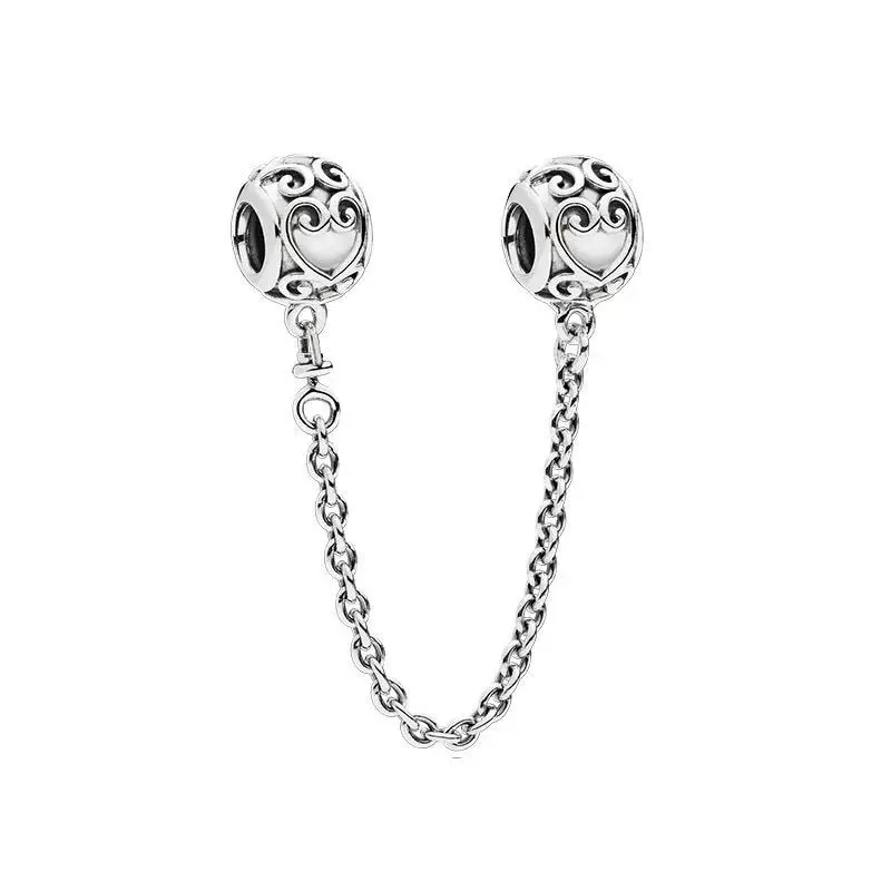 New Fashion Charm Original Butterfly Star Moon Safety Chain Fit Original Pandora Ladies Bracelet Jewelry Accessories Gift