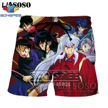 SONSPEE, 3D принт, аниме, Inuyasha, мужские, женские, дышащие, пляжные шорты, летние, для фитнеса, штаны, повседневный стиль, качественная спортивная одежда, D09