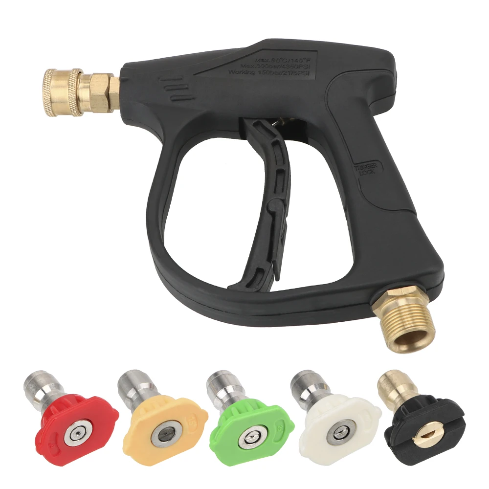 

14MM M22 Socket 1/4" Auto Quick Release Snow Foam Gun Car Washer 5PCS Soap Spray Nozzles Car High Pressure Water Gun