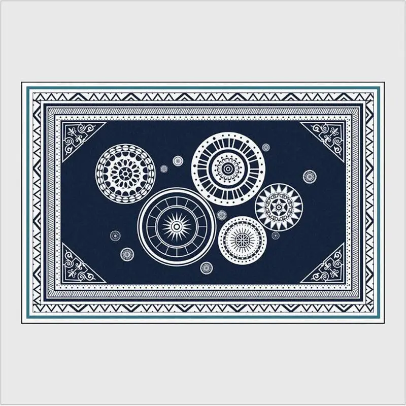 A Коврики для дома, гостиной, коврики для детской комнаты, Европейский синий узор, нескользящий ковер, серый Современный домашний декор - Цвет: A