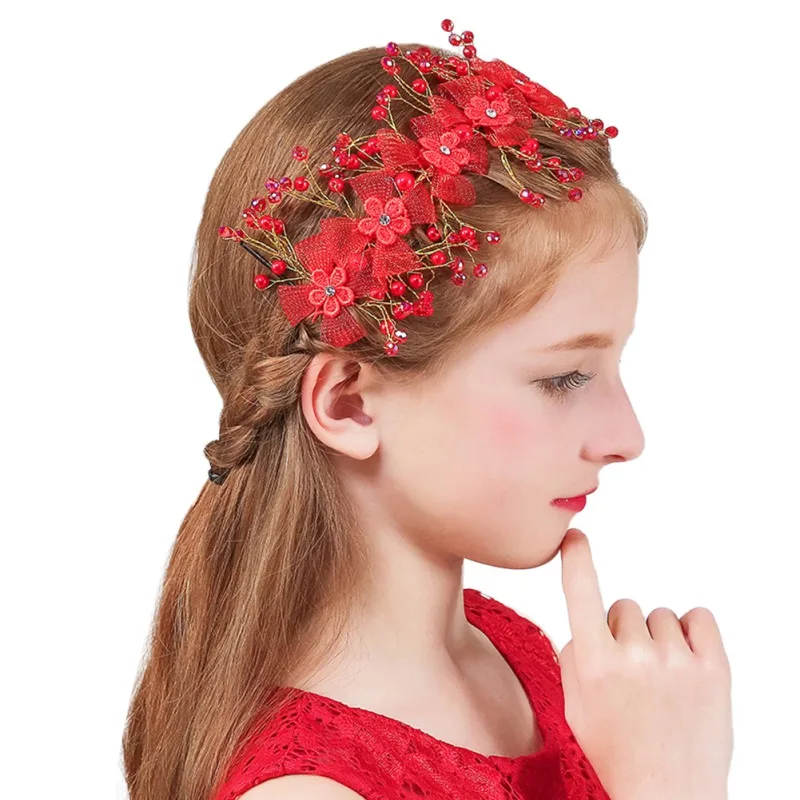 Детская Корона головной убор принцесса девочка Корона повязка на голову Милая Корона кристалл цветок реквизит для свадебной фотосъемки вечерние аксессуары - Цвет: B2