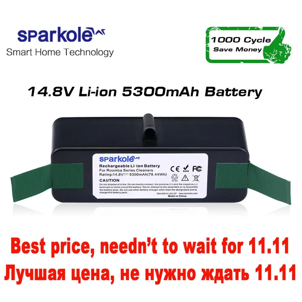 Günstig 5.3Ah 14,8 V Li Ion Akku für iRobot Roomba 500 600 700 800 Serie 510 531 560 580 620 630 631 650 690 760 770 780 790 870 880