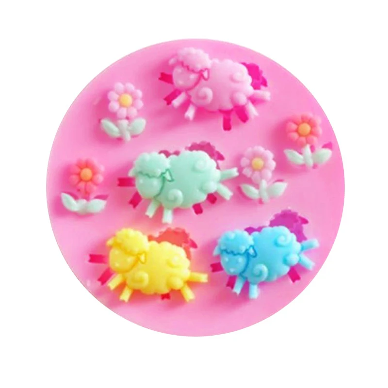 Стилизацией животных форма цветка объемные силиконовые формы Fondant(сахарная) Шоколад Мыло Форма для полимерной глины украшения для выпечки инструменты подарок
