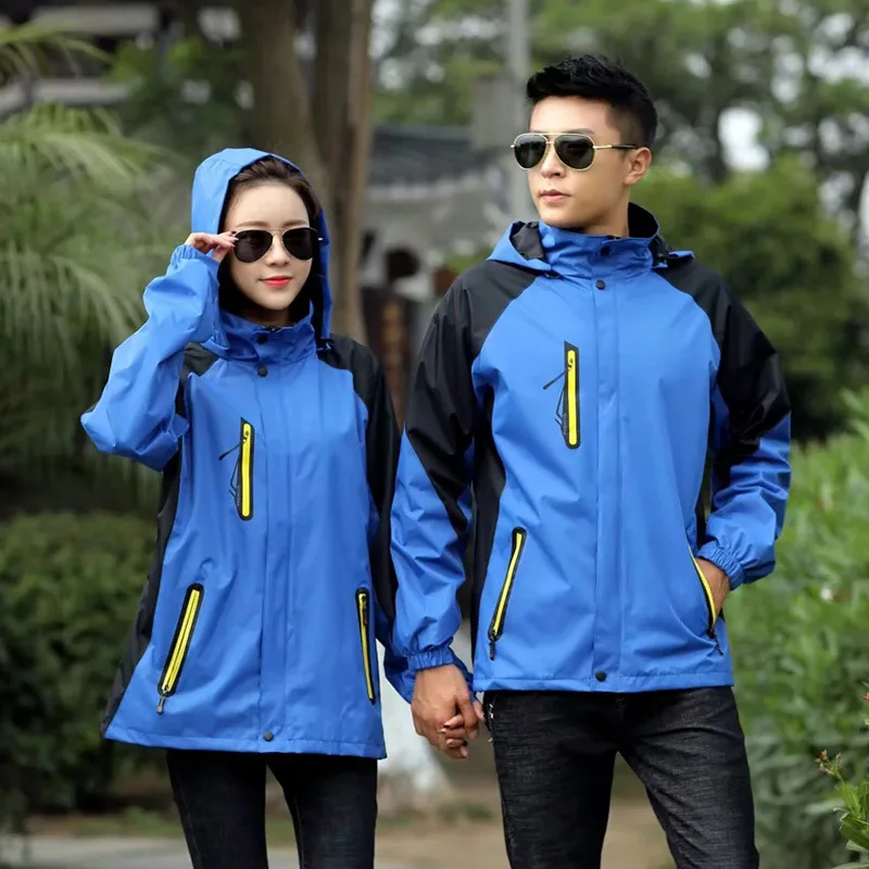 Новинка, стильный желтый тонкий плащ на молнии, куртка с принтом логотипа, ветронепроницаемая, износостойкая, смешанные цвета, с капюшоном, Зимняя