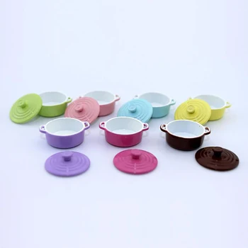 

Cute Candy Color Mini 1/12 Miniature Dollhouse Soup Pot Play Kitchen Cooking Utensil Dollhouse Accessories RANDOM New Arrival