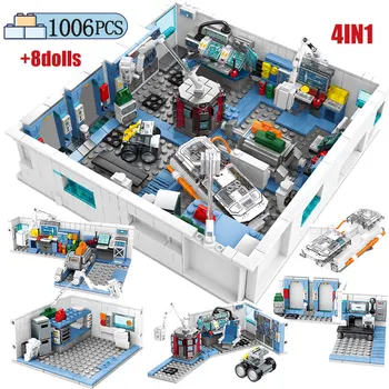 

SEMBO 1006pcs City Wandering Earth Air Station Space Building Blocks Technic Car House Figures Brick Education Toys for Chlidren