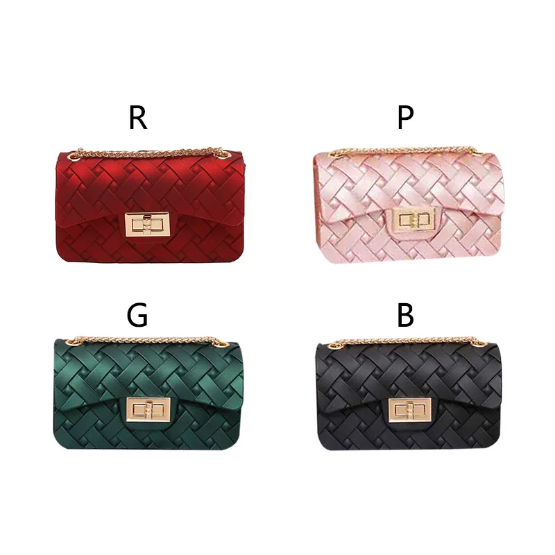 

Fashion Women Diamond Lattice Shoulder Bag Korean Style Simple Ladies Solid Color Chain Flap Bag