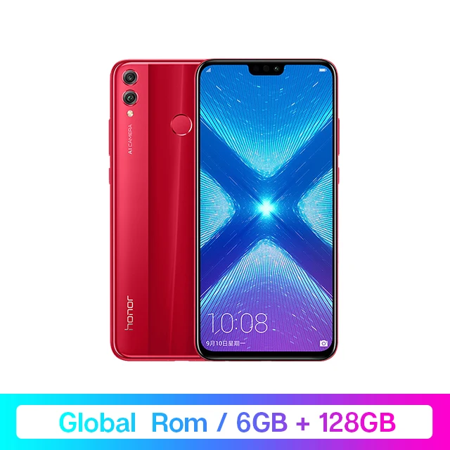 6GB 128GB Red Смартфон Honor 8X8 X с глобальной прошивкой, 6 ГБ ОЗУ, 64 ГБ/128 ГБ, процессор Goolge Play Kirin 710, четыре ядра, 6,5 дюйма, 20 МП, двойная задняя камера, мобильный телефон OTA - Цвет: 6GB 128GB Red