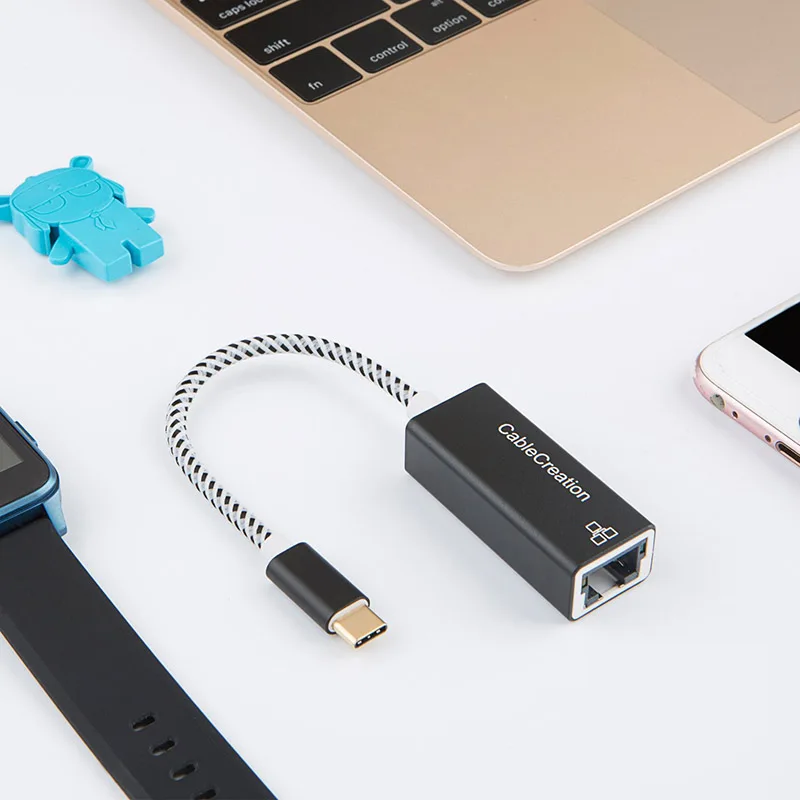 USB-C к Ethernet адаптеру, CableCreation Тип usb C RJ45 Gigabit Ethernet адаптер переменного тока, совместимый с MacBook Pro