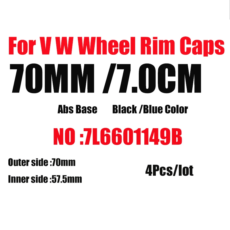 4 шт. 70 мм 7L6601149B для Passat B6 B7 CC Golf MK5 MK6 Tiguan пылезащитные стандартные колпачки