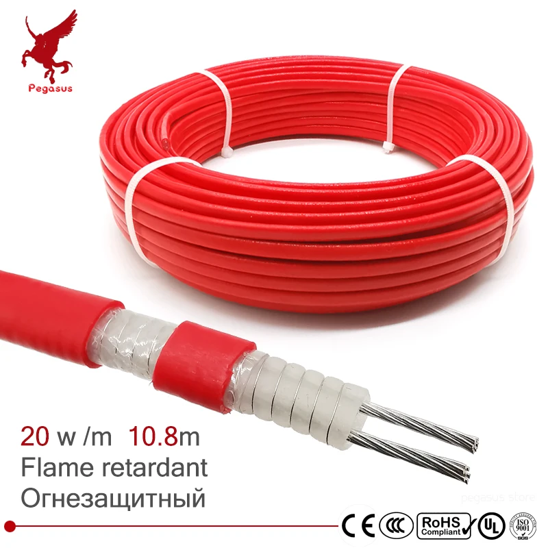 10 8 метр 220V 5 6mm PTFE огнезащитных паралл постоянной мощности греющий кабель трубы
