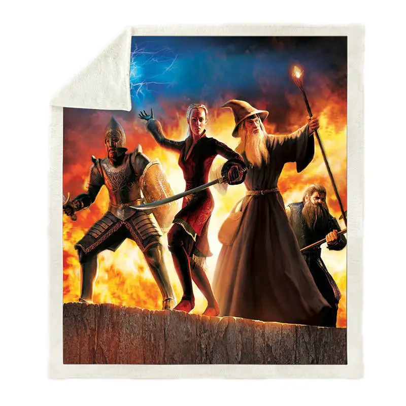 BZ126E Dropshipping Hogwarts Gryffindor 3D Print Sherpa Blanket Sofa Couch Hiking Picnic Quilt Cover Bedding Throw Fleece Blanket - Color: BZ126E