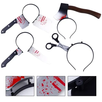 

4pcs Halloween Headwear Realistic Horrifying Tricky Props Hairclip for Decoration Party