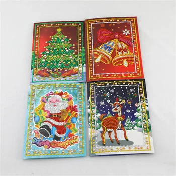 

5D Diamond Painting Christmas Cards Diamond Embroidery Santa Claus Greeting Postcards DIY Diamond Mosaic Handmade Gift