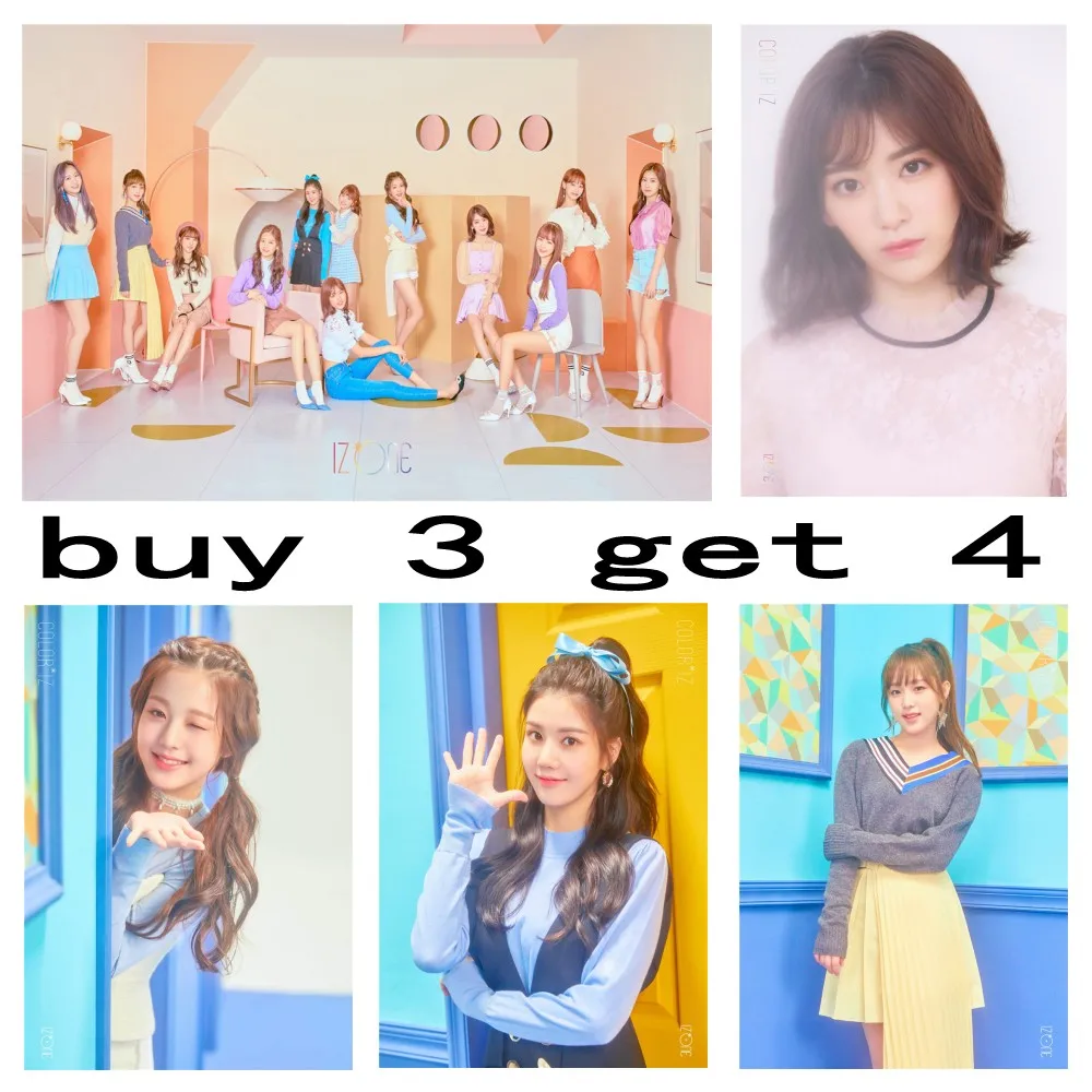 Kpop Iz One Izone Color Iz La Vie En Rose Album White Coated Paper Poster Photo Pictures Fans Collection Series 1 Wall Stickers Aliexpress