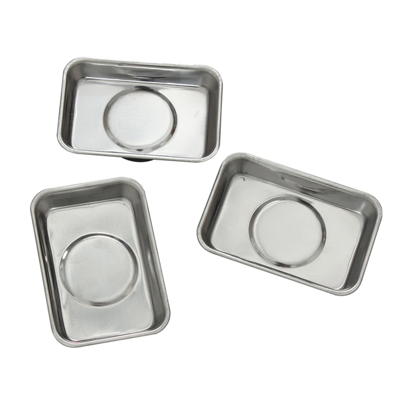 4 Inch Rectangle Magnetic Tray for Screws Sockets Bolts Pins Keep Small Parts Neat Corrosion-resistant for Garage Office best rolling tool box
