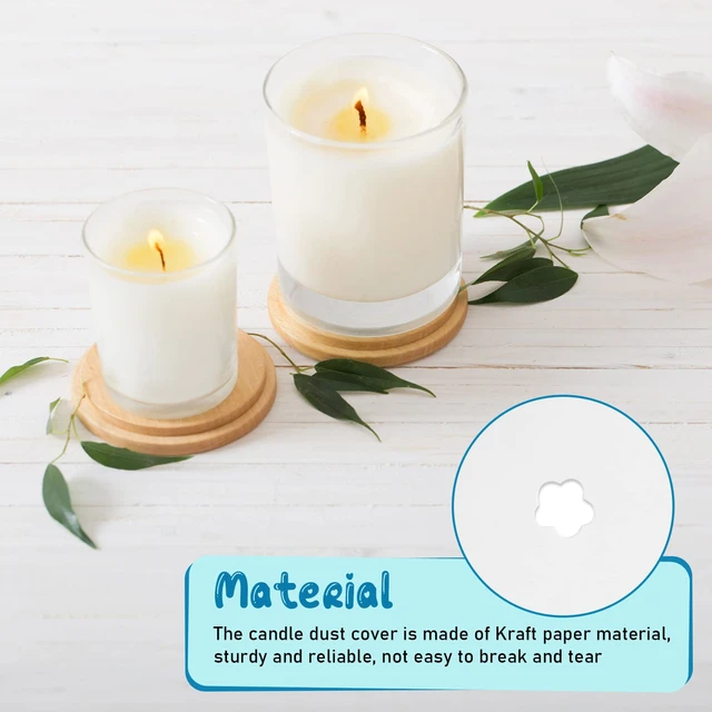 100 Pcs 2.75 Inch Candle Dust Protectors Paper Candle Lids Candle