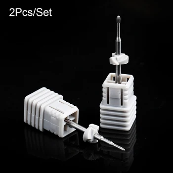 

2Pcs/Set Milling Cutter Tungsten Grinding Head Nail Drill Bits Nail Art Tools Removing Gel Tool Nail Pedicure File Nail Art Tool