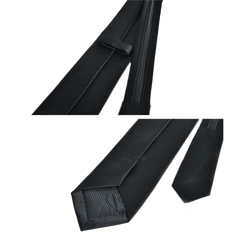 Zipper Necktie Polyester Men Unisex Shirt Suit Business Banquet Wedding Daily Casual Korean Narrow Solid-color Tie Gifts Trendy