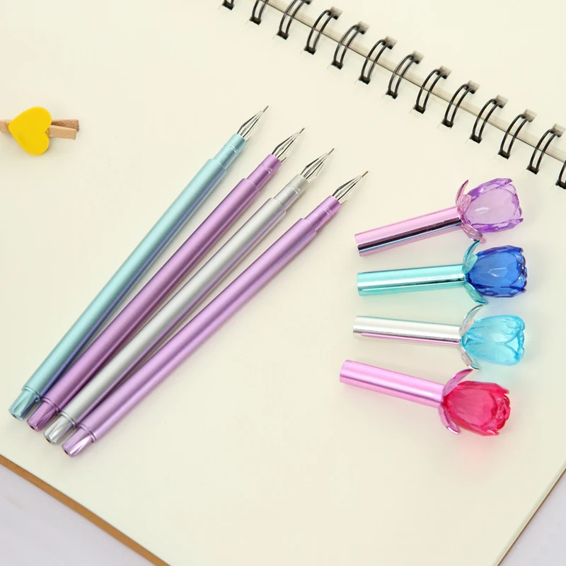 1 шт. новая хрустальная гелевая ручка модная большая с бриллиантами и розами для